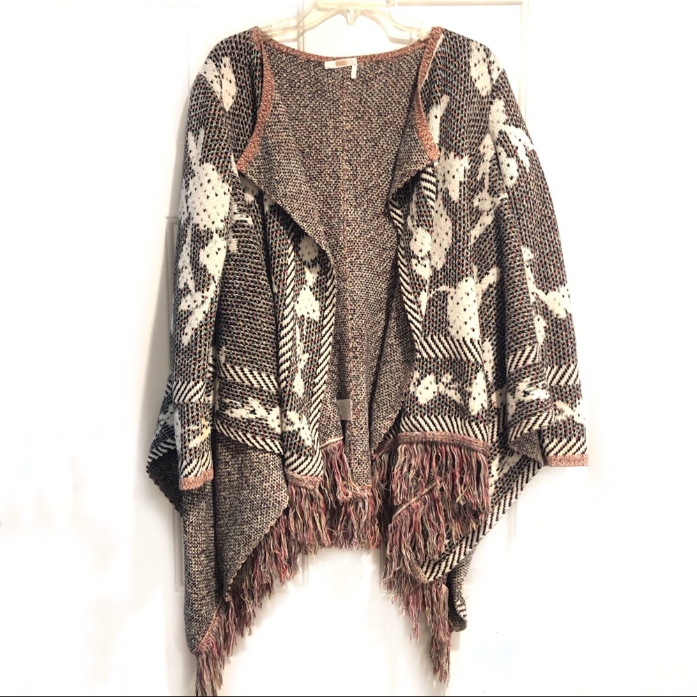See By Chloe Blanket Poncho Sweater Southwestern